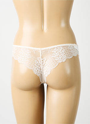 Tanga efect material satinat alb SIMONE PERELE femeie