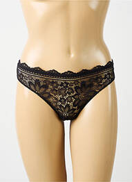 Tanga efect material satinat negru SIMONE PERELE femme