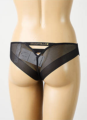 Tanga efect material satinat negru CHANTELLE femeie
