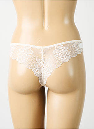 Tanga efect material satinat alb SIMONE PERELE femeie