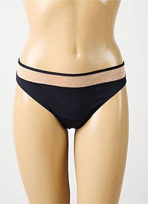 Tanga efect material satinat negru MARIE JO femeie