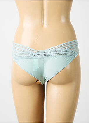 Tanga efect material satinat albastru MAISON LEJABY femeie