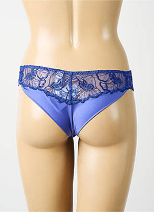 Tanga efect material satinat albastru MAISON LEJABY femeie