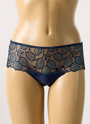 Shorty efect material satinat albastru SIMONE PERELE femeie