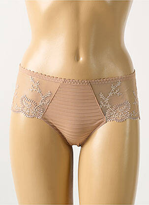 Shorty efect material satinat bej LOUISA BRACQ femeie