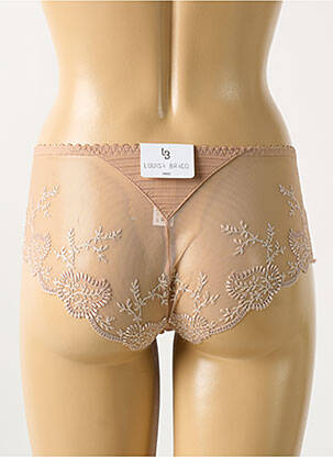 Shorty efect material satinat bej LOUISA BRACQ femeie