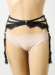 Corset/jartieră efect material satinat negru AUBADE femme