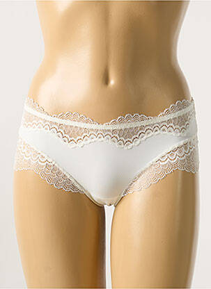 Shorty efect material satinat alb SIMONE PERELE femeie