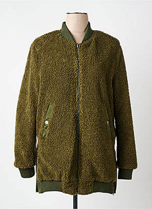 Geacă efect material satinat verde BOMBERS femeie