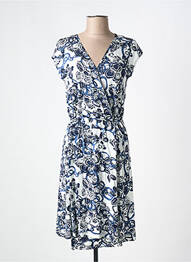 Rochie midi imprimeu fantezie mâneci scurte albastru CHRISTIAN CANE femme