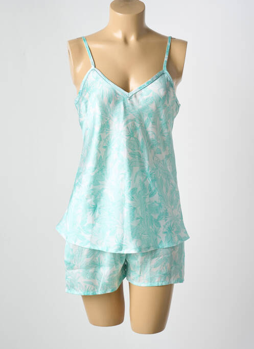 Pijamale scurte mâneci cu bretele ajustabile albastru CHRISTIAN CANE femme