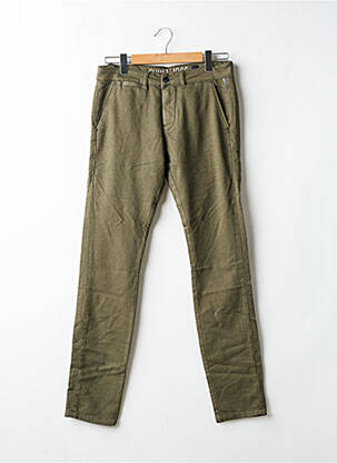 Pantalon chino țesătură poplin mărime normală verde LE TEMPS DES CERISES bărbat