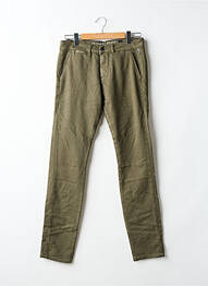 Pantalon chino țesătură poplin mărime normală verde LE TEMPS DES CERISES bărbat