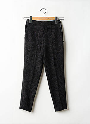 Pantalon drept croială dreaptă talie elastică negru LE TEMPS DES CERISES fată