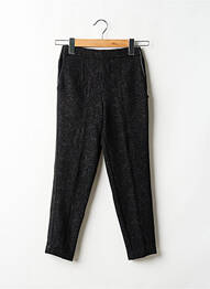 Pantalon drept buzunare talie elastică negru LE TEMPS DES CERISES fată