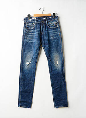 Blugi cu croială slim albastru REPLAY bărbat