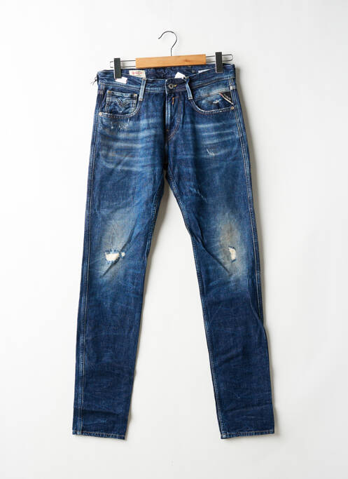 Blugi cu croială slim albastru REPLAY bărbat