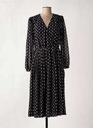 Rochie midi imprimeu fantezie mâneci lungi negru PEPE JEANS femme
