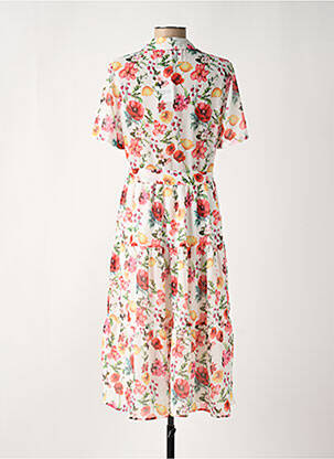 Rochie midi imprimeu floral mâneci scurte alb NA-KD femeie