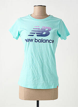 Tricou serigrafie flockată mâneci scurte albastru NEW BALANCE femeie