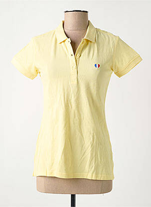 Polo broderie cu motive brodate mâneci scurte galben TEDDY SMITH femeie