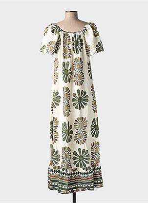Rochie lungă mâneci scurte mâneci scurte verde C'FLO femeie