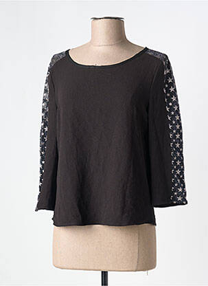 Top guler rotund mâneci lungi negru IT HIPPIE femeie