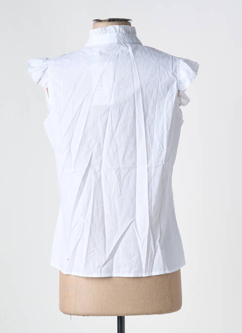 Cămașă croială dreaptă fără mâneci alb SO SWEET femme