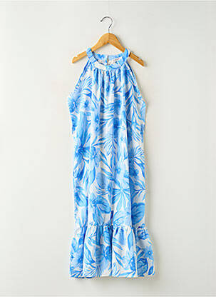 Rochie lungă albastru LOEVIA fată