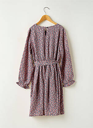 Rochie midi guler rotund mâneci lungi roz PM MERE & FILLE fată