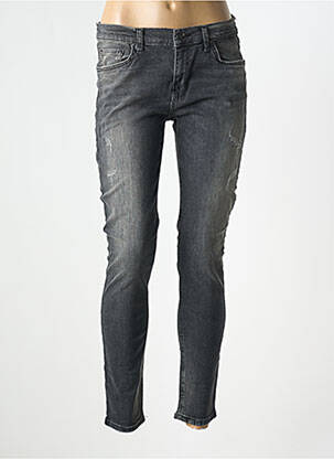 Blugi skinny efect uzat decolorat talie joasă gri LTB femeie