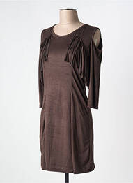 Rochie scurtă mâneci 3/4 mâneci 3/4 maro ELL'A femeie