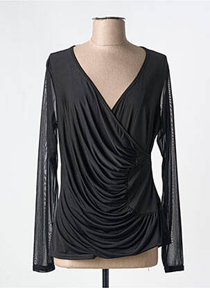 Top guler în v mâneci lungi negru ROMEO POUR JULIETTE femeie