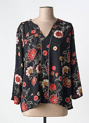 Bluză țesătură poplin mâneci 3/4 negru ROMEO POUR JULIETTE femeie