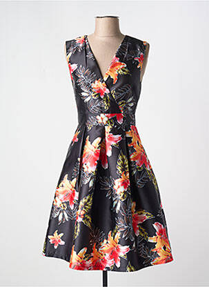 Rochie midi imprimeu floral fără mâneci negru F & P femeie