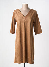 Rochie scurtă mâneci 3/4 mâneci 3/4 maro PARISIENNE femme