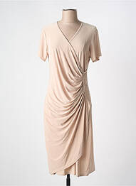 Rochie midi mâneci scurte mâneci scurte bej PARISIENNE femme