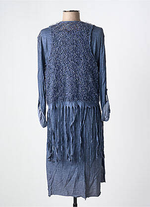 Rochie midi mâneci lungi mâneci lungi albastru COCOO MIN femeie