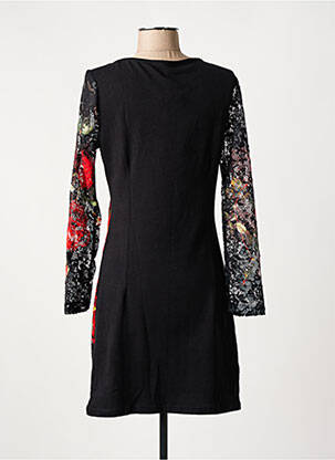 Rochie midi imprimeu floral mâneci lungi negru 101 IDEES femeie