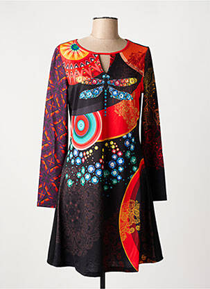 Rochie midi portocaliu 101 IDEES femeie