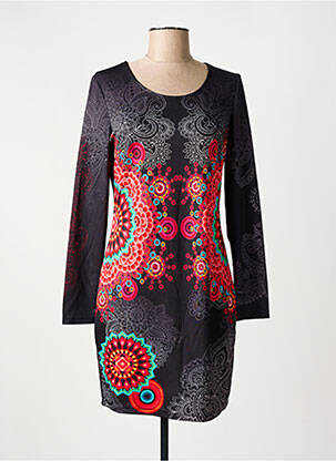 Rochie scurtă mâneci lungi mâneci lungi negru 101 IDEES femeie