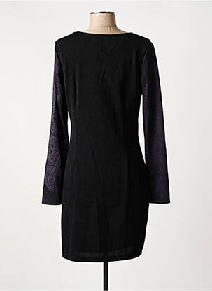 Rochie midi imprimeu fantezie mâneci lungi negru 101 IDEES femeie