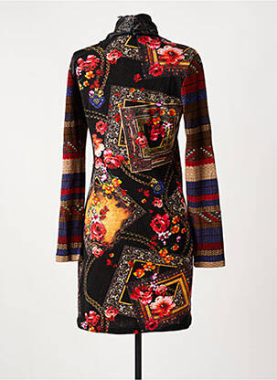 Rochie midi imprimeu fantezie mâneci lungi negru 101 IDEES femeie