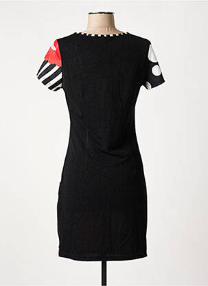 Rochie midi imprimeu fantezie mâneci scurte negru 101 IDEES femeie