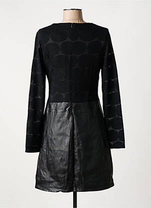 Rochie scurtă închidere cu fermoar la spate mâneci lungi negru 101 IDEES femeie