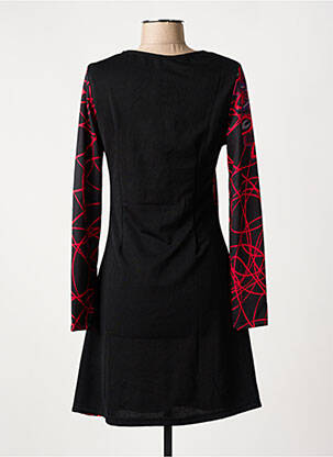 Rochie midi imprimeu fantezie mâneci lungi negru 101 IDEES femeie