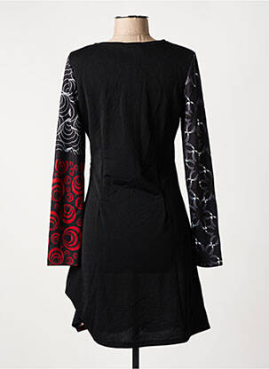 Rochie midi imprimeu fantezie mâneci lungi negru 101 IDEES femeie