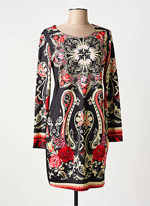 Rochie scurtă mâneci lungi mâneci lungi negru 101 IDEES femeie
