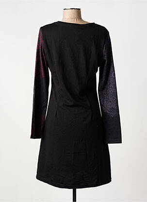 Rochie midi imprimeu fantezie mâneci lungi negru 101 IDEES femeie