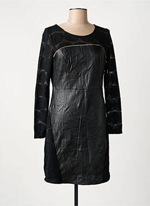 Rochie scurtă mâneci lungi mâneci lungi negru 101 IDEES femeie